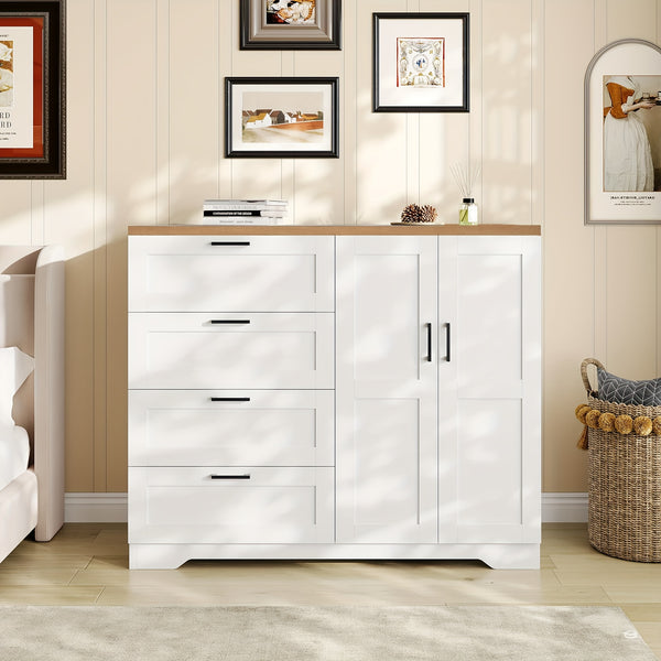 43.3'' H Armoire Wardrobe Closet with 4 Drawers And 2 Doors