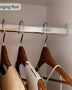 Modern White Wooden Wardrobe with 2 Drawers & Hanging Rods – Freestanding Bedroom Armoire Closet for Storage and Organization, Includes Transparent Doors and Side Pockets, Portable Closet