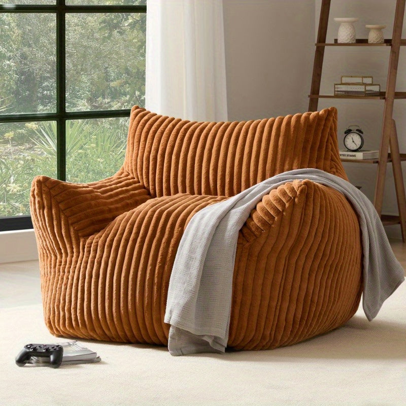 Living&Giving Oversize Bean Bag Sofa, Fireside Chair, Lazy Floor Sofa Couch, Tatami Sofa, Suitable For Living Room Bedroom Office, Warm Best Christmas Gifts For Her\u002FHim (Dark Grey, Beige, Orange)