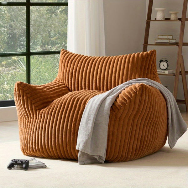 Living&Giving Oversize Bean Bag Sofa, Fireside Chair, Lazy Floor Sofa Couch, Tatami Sofa, Suitable For Living Room Bedroom Office, Warm Best Christmas Gifts For Her\u002FHim (Dark Grey, Beige, Orange)