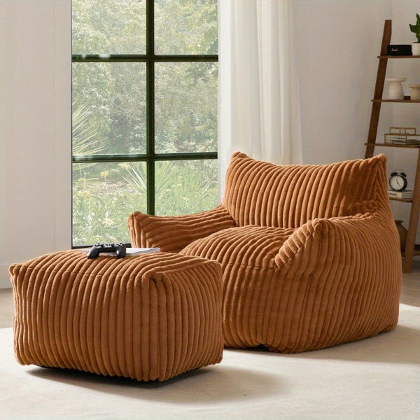 Living&Giving Oversize Bean Bag Sofa, Fireside Chair, Lazy Floor Sofa Couch, Tatami Sofa, Suitable For Living Room Bedroom Office, Warm Best Christmas Gifts For Her\u002FHim (Dark Grey, Beige, Orange)