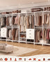 Wooden Closet Organizer Heavy Duty Wooden Closet Rack, Convertible L-Shaped Closet Storage with 3 Wooden Drawers