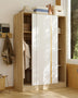 69.7'' Tall Large Wardrobe Armoire Closet With Storage Shelves & Hanging Rod, Wardrobe Closet With White Sliding Door Panel & Golden Metal Strip, Modern Wardrobe Cabinet For Bedroom, Clothes Organizer And Storage, With Anti Dumping Device