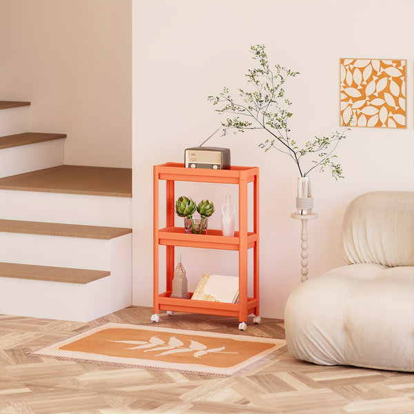 Hallway Storage Cabinet, Multi-Purpose Storage Rack, Free-Standing Mobile Trolley, Storage Cart For Narrow Spaces, Suitable For Gaps In Bathrooms, Kitchens, Refrigerators