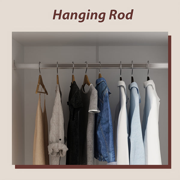 Spacious 4-Door White Wardrobe Armoire Closet - Freestanding Organizer with Storage Shelves & Hanging Rod, Durable MDF Wood, Water-Resistant, Easy Assembly, Modern Design for Bedroom Storage (63\