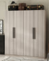 Spacious 4-Door White Wardrobe Armoire Closet - Freestanding Organizer with Storage Shelves & Hanging Rod, Durable MDF Wood, Water-Resistant, Easy Assembly, Modern Design for Bedroom Storage (63\