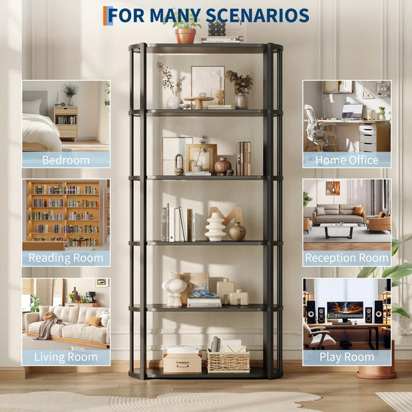 6 Tier Tall Bookshelf, 70.9\