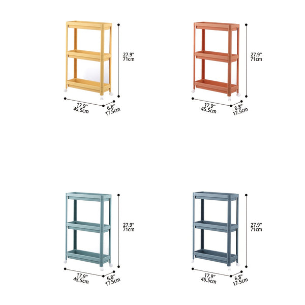 Hallway Storage Cabinet, Multi-Purpose Storage Rack, Free-Standing Mobile Trolley, Storage Cart For Narrow Spaces, Suitable For Gaps In Bathrooms, Kitchens, Refrigerators