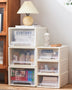 Multi-Tier Transparent Plastic Storage Cabinet with Drawers - Heavy-Duty Rectangular Organizer with Smooth Sliding Drawers & Top Shelf for Home, Office, Bedroom, Playroom Organization - Durable Plastic Construction, Space-Saving Modern Design, Multi-Purpo