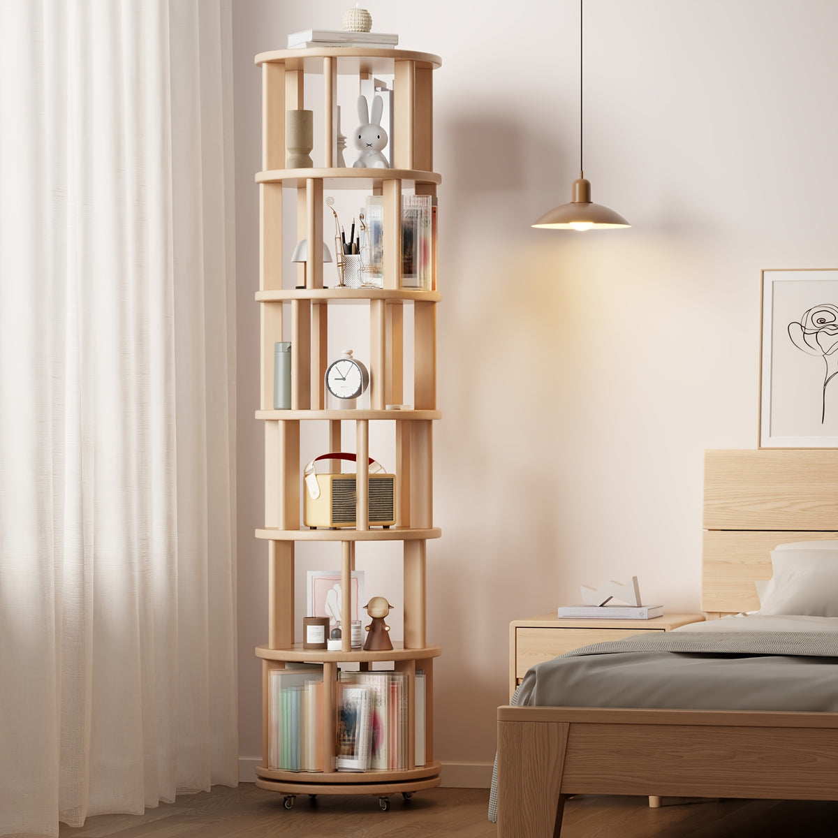 Solid Wood 4\u002F6 - Layer Space Solution - Multi - Layer Bookshelf Storage Cabinet, 360° Rotatable. Festival - Decorated Living Room Furniture With Time - Limited Special Offers. 3 Styles To Choose From. Suitable For Small Spaces. Free Delivery