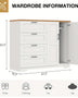 43.3'' H Armoire Wardrobe Closet with 4 Drawers And 2 Doors