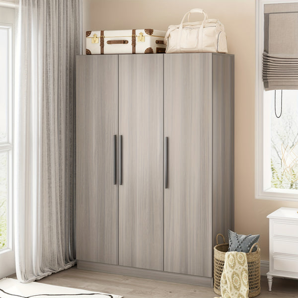 3 Door Large Wardrobe, 4 Folding Storage Area, Hanging Area, Bedroom Storage Wardrobe (70\