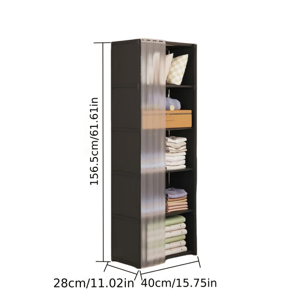 Multi-Layer Bag Storage Cabinet - Large Capacity Dustproof Organizer with Transparent Doors, No Assembly Required, Durable Plastic Freestanding Storage Unit for Home, Bedroom, Office - Space-Saving Vertical Design, White\u002FBlack, Bag Storage Organizer,