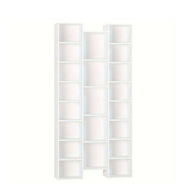 FULTRU 21 Cube Bookcases With Adjustable Shelves, Triple Wide Cube Bookshelf CD DVD Display Storage Rack, White