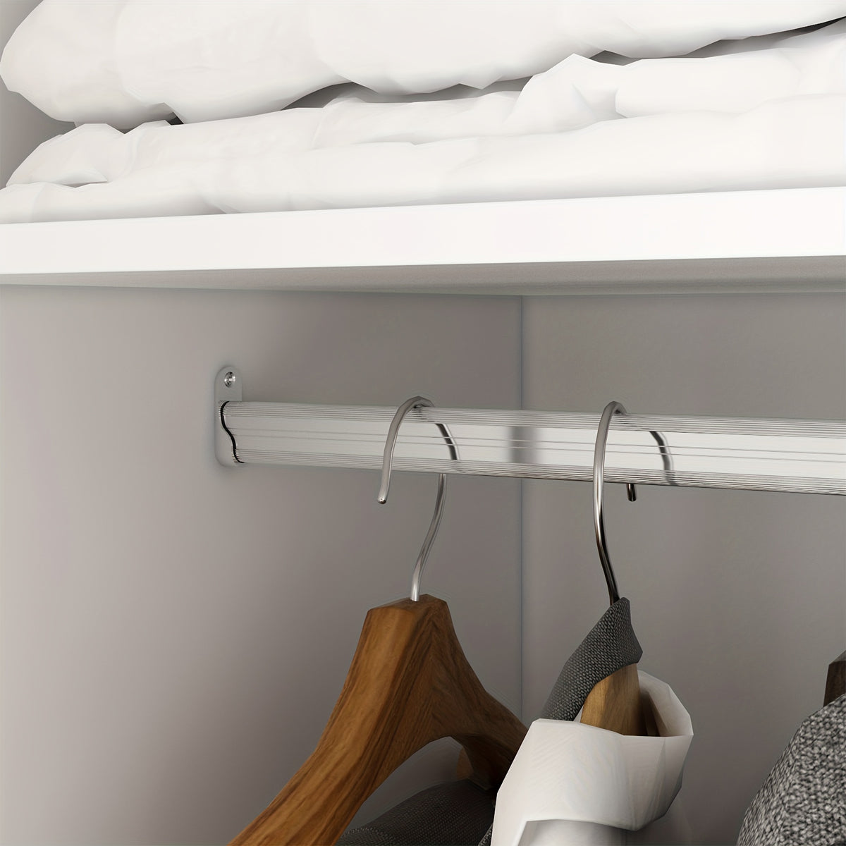 3 Door Large Wardrobe, 4 Folding Storage Area, Hanging Area, Bedroom Storage Wardrobe (70\