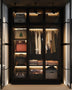 Modern Combo Armoire with All-Glass Doors & Solid Metal Frame, Diverse Storage Compartments, 74.8\