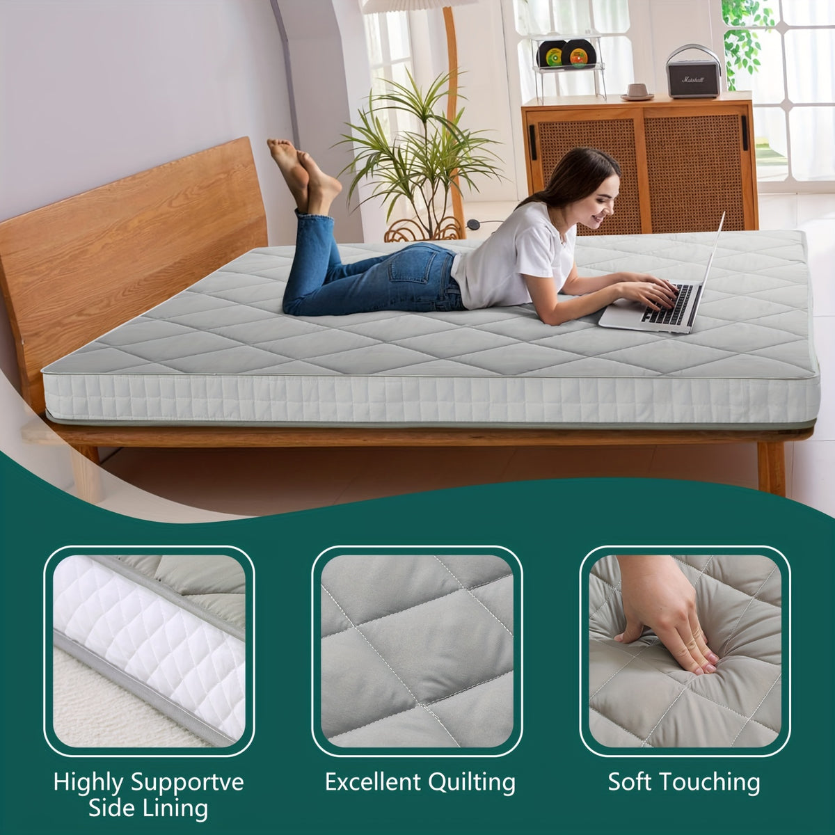 LILYPELLE Portable Japanese Floor Mattress Futon Mattress, 4\